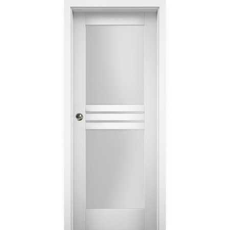 Vdomdoors Pocket Interior Door, 24" x 80", White MELA7222PD-WS-24